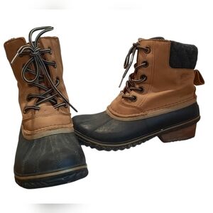 Sorel Slimpack II Lace Waterproof Boots Womans 7 Elk/Black Outdoor Winter